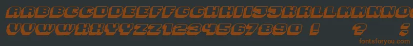 Magia 3DHollowItalic Font – Brown Fonts on Black Background