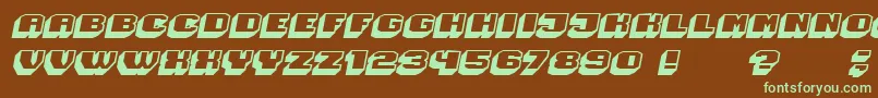 Magia 3DHollowItalic Font – Green Fonts on Brown Background