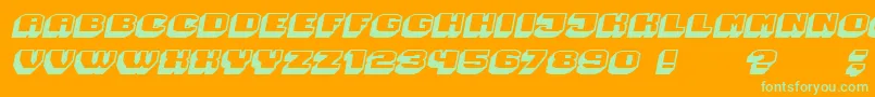 Magia 3DHollowItalic Font – Green Fonts on Orange Background