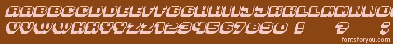 Magia 3DHollowItalic Font – Pink Fonts on Brown Background