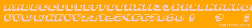 Magia 3DHollowItalic Font – Pink Fonts on Orange Background