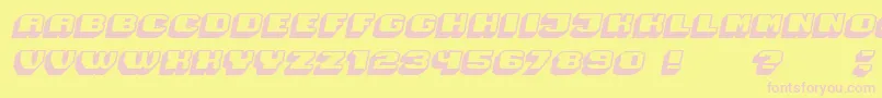 Magia 3DHollowItalic Font – Pink Fonts on Yellow Background