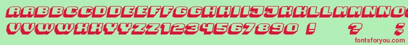 Magia 3DHollowItalic Font – Red Fonts on Green Background