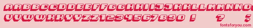 Magia 3DHollowItalic Font – Red Fonts on Pink Background