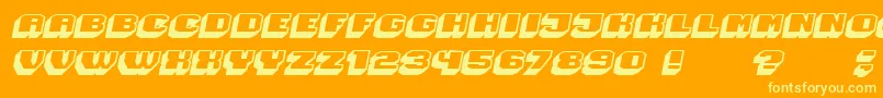 Magia 3DHollowItalic Font – Yellow Fonts on Orange Background