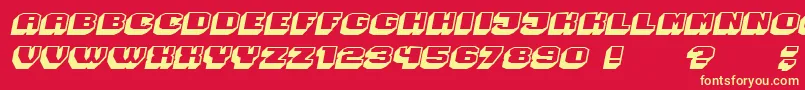 Magia 3DHollowItalic Font – Yellow Fonts on Red Background