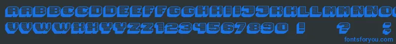 Magia 3DHollowNeon Font – Blue Fonts on Black Background