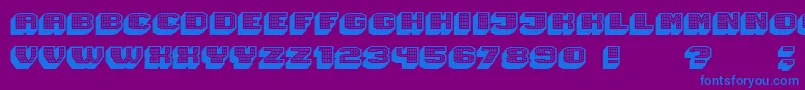 Magia 3DHollowNeon Font – Blue Fonts on Purple Background