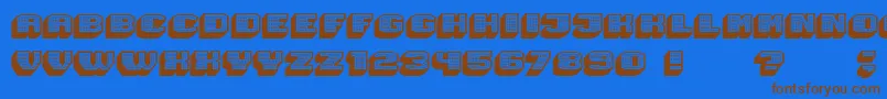 Magia 3DHollowNeon Font – Brown Fonts on Blue Background