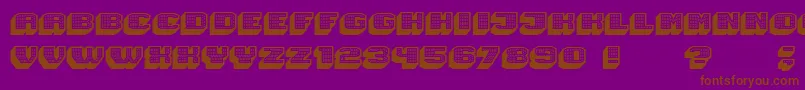 Magia 3DHollowNeon Font – Brown Fonts on Purple Background