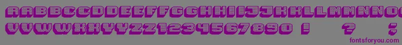 Magia 3DHollowNeon Font – Purple Fonts on Gray Background