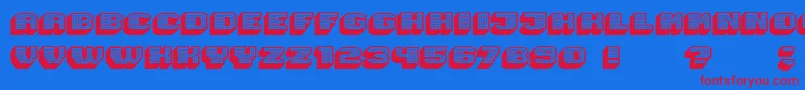 Magia 3DHollowNeon-Schriftart – Rote Schriften auf blauem Hintergrund