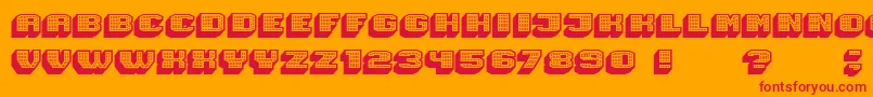 Magia 3DHollowNeon Font – Red Fonts on Orange Background