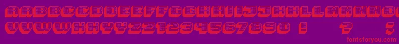 Magia 3DHollowNeon Font – Red Fonts on Purple Background