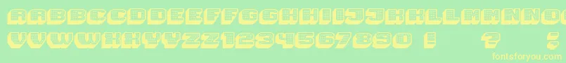 Magia 3DHollowNeon Font – Yellow Fonts on Green Background