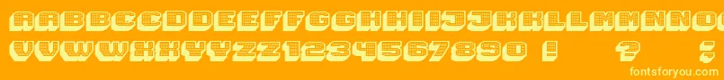 Magia 3DHollowNeon-Schriftart – Gelbe Schriften auf orangefarbenem Hintergrund