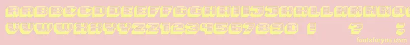 Magia 3DHollowNeon-Schriftart – Gelbe Schriften auf rosa Hintergrund