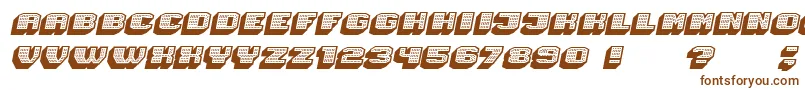 Шрифт Magia 3DHollowNeonItalic – коричневые шрифты на белом фоне
