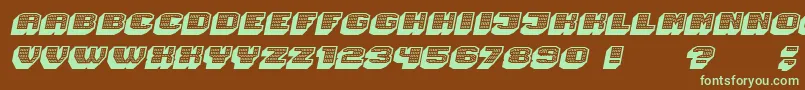 Шрифт Magia 3DHollowNeonItalic – зелёные шрифты на коричневом фоне