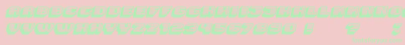 Magia 3DHollowNeonItalic-Schriftart – Grüne Schriften auf rosa Hintergrund