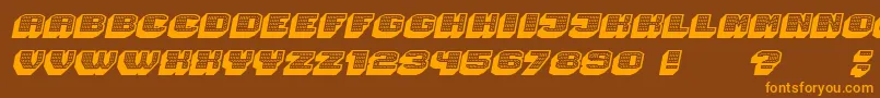 Magia 3DHollowNeonItalic Font – Orange Fonts on Brown Background