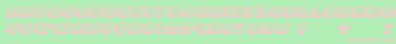 Magia 3DHollowNeonItalic-fontti – vaaleanpunaiset fontit vihreällä taustalla