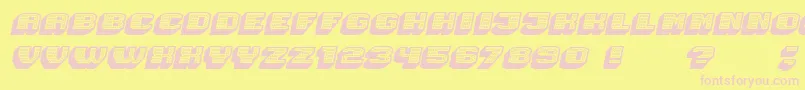 Magia 3DHollowNeonItalic Font – Pink Fonts on Yellow Background