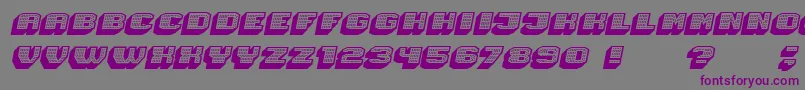 フォントMagia 3DHollowNeonItalic – 紫色のフォント、灰色の背景
