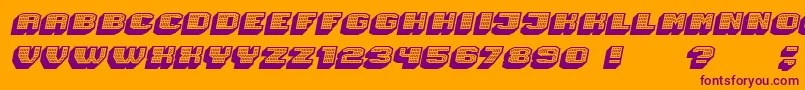 Magia 3DHollowNeonItalic Font – Purple Fonts on Orange Background