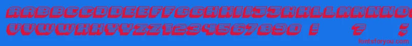 Magia 3DHollowNeonItalic Font – Red Fonts on Blue Background