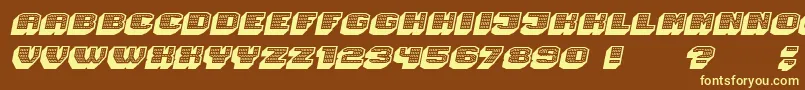 Magia 3DHollowNeonItalic-fontti – keltaiset fontit ruskealla taustalla