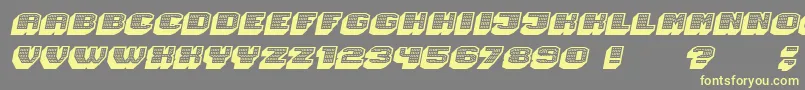 Magia 3DHollowNeonItalic-fontti – keltaiset fontit harmaalla taustalla