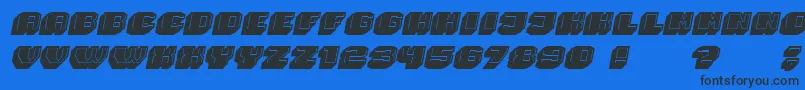 Magia 3DItalic Font – Black Fonts on Blue Background