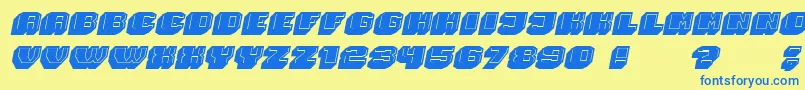 Magia 3DItalic Font – Blue Fonts on Yellow Background