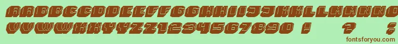 Magia 3DItalic Font – Brown Fonts on Green Background