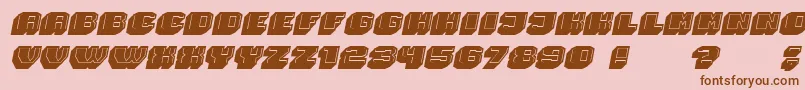Fonte Magia 3DItalic – fontes marrons em um fundo rosa