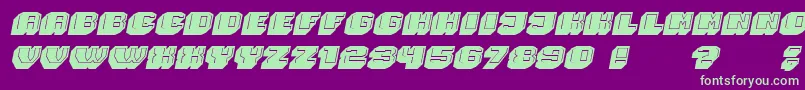 Magia 3DItalic Font – Green Fonts on Purple Background