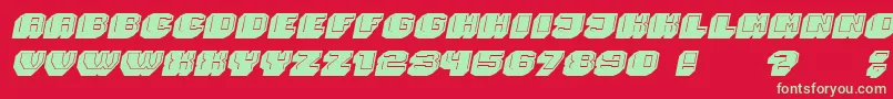 Magia 3DItalic Font – Green Fonts on Red Background