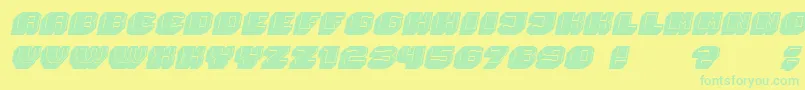 Magia 3DItalic Font – Green Fonts on Yellow Background
