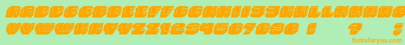 Magia 3DItalic Font – Orange Fonts on Green Background