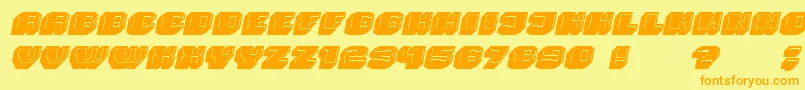 Magia 3DItalic Font – Orange Fonts on Yellow Background