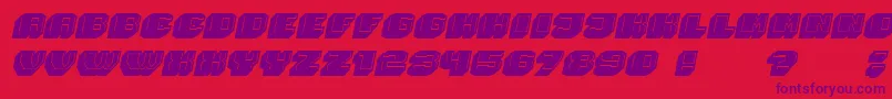 フォントMagia 3DItalic – 赤い背景に紫のフォント