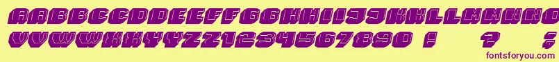 Magia 3DItalic Font – Purple Fonts on Yellow Background