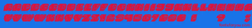 Magia 3DItalic Font – Red Fonts on Blue Background