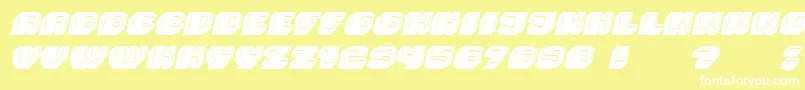 Magia 3DItalic Font – White Fonts on Yellow Background