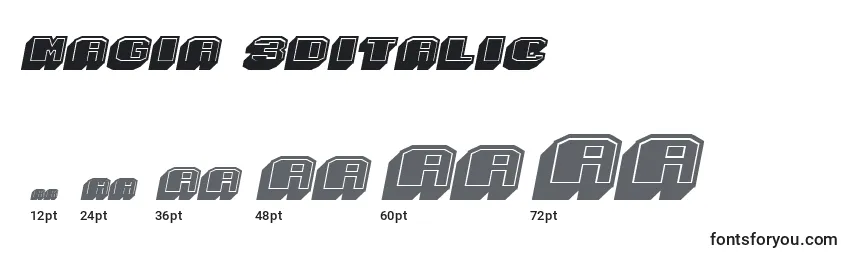 Magia 3DItalic Font Sizes