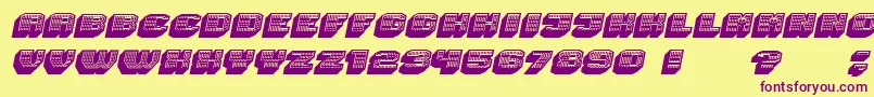 Magia 3DNeonItalic Font – Purple Fonts on Yellow Background