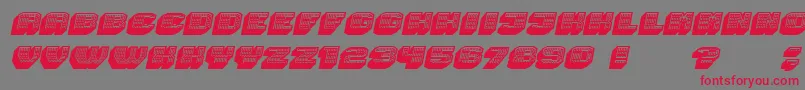 Fonte Magia 3DNeonItalic – fontes vermelhas em um fundo cinza
