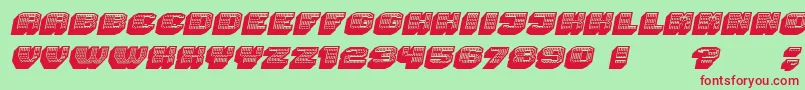Magia 3DNeonItalic Font – Red Fonts on Green Background