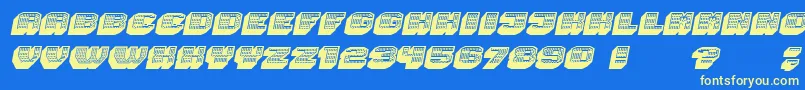 Magia 3DNeonItalic Font – Yellow Fonts on Blue Background
